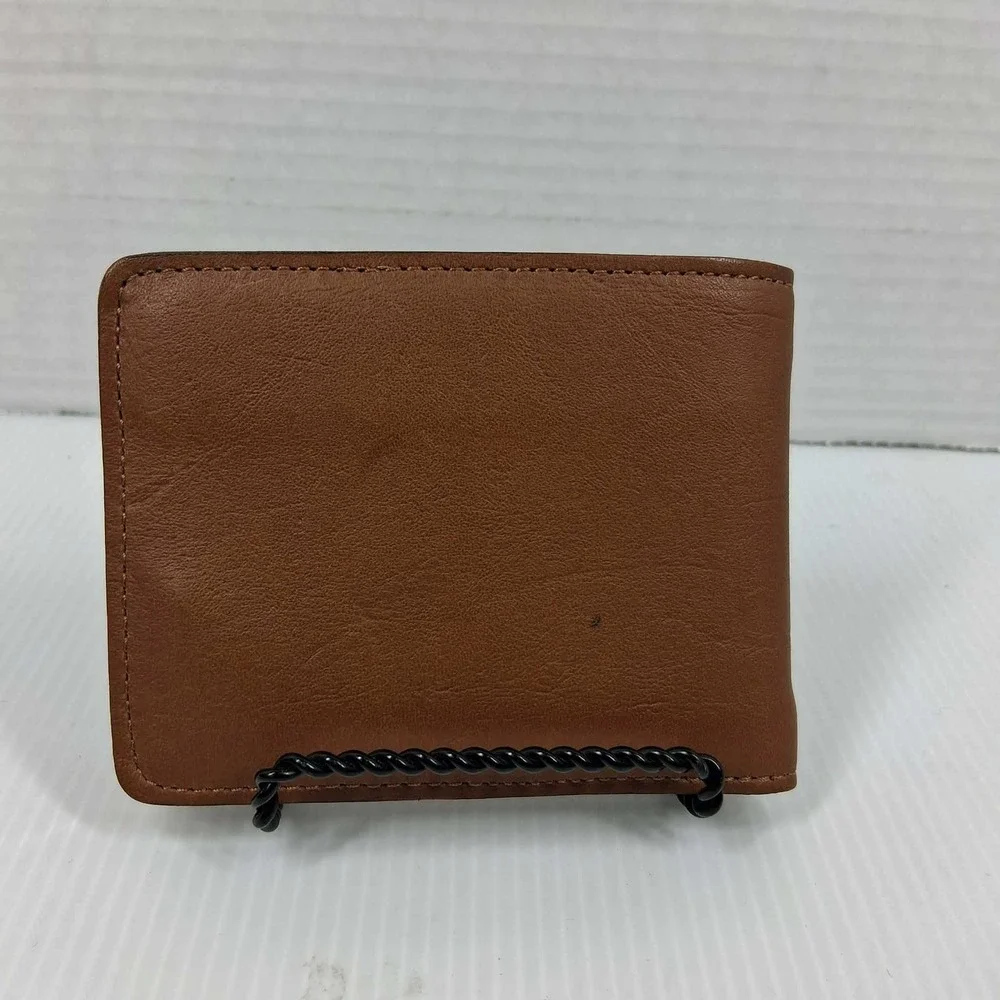 MARLBORO LEATHER BI-FOLD WALLET Vtg Made In Brazil Brown‎ Genuine Leather